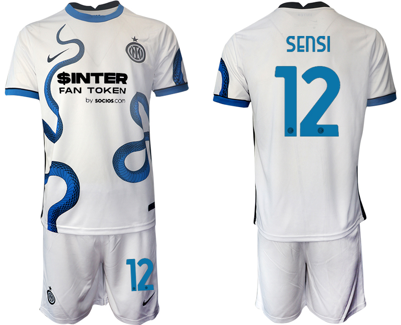 Men 2021-2022 Club Inter Milan away white #12 Soccer Jersey->inter milan jersey->Soccer Club Jersey